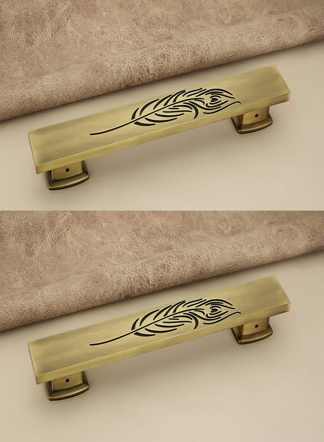 إنديد مجموعة مقابض أبواب مربعة تقليدية من الألومنيوم بلمسة نهائية عتيقة من النحاس الأصفر للباب الرئيسي (12 بوصة، عبوة من قطعتين) - Image 1